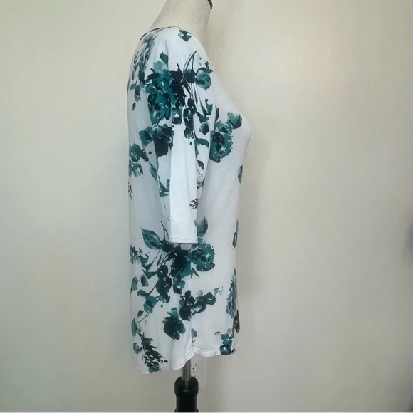 APT.9 Essentials White Floral Print Top Women’s Size Small - Picture 2 of 6